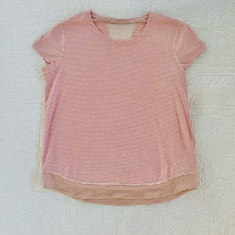 Athleta Girls 16 Light Pink Short Sleeve Crew Tee